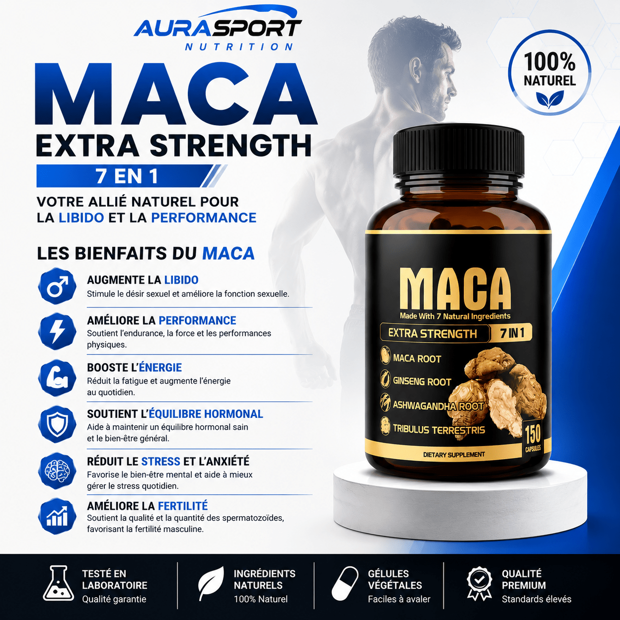 Maca EXTA STRENGH | 7 in 1 - AURA SPORT